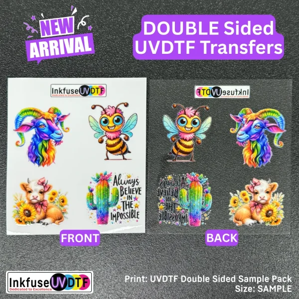 InkfuseUVDTF Double Sided transfer Sample Pack